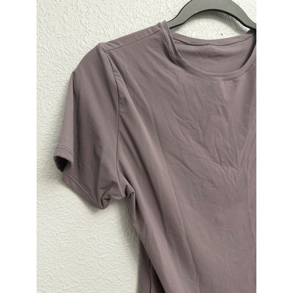 Auden Luxe Stretch Fully Lined Bodysuit Mauve Gray XXL Short Sleeve Crew Neck - Picture 4 of 10